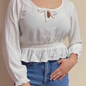 Ivy+Main White Crop Top